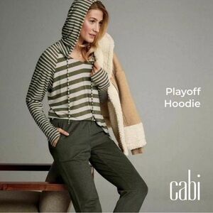 CAbi Playoff Hoodie, Olive stripe, size M, VGUC